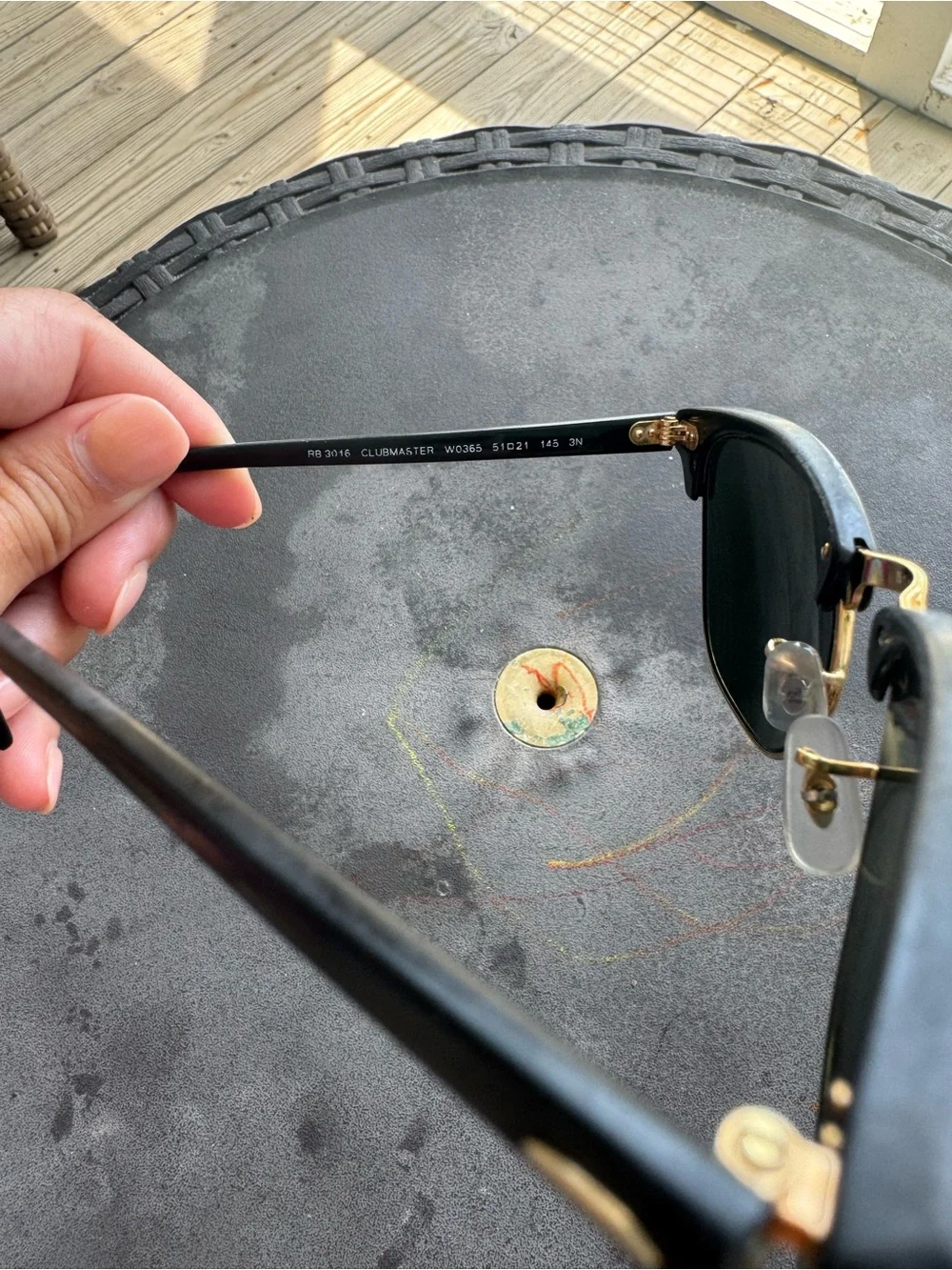 Ray-Ban Club Master black Frame Sunglasses with black Lenses, used condition